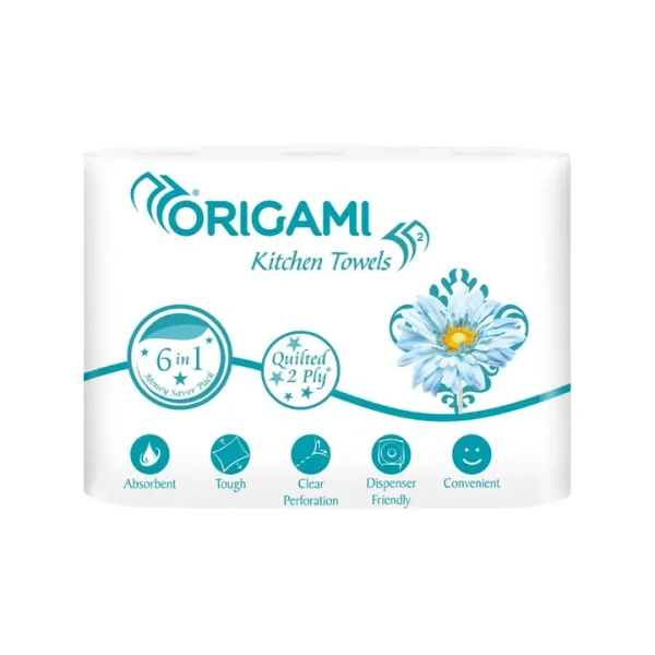 Origami Kitchen Towel Roll (2 Ply) - 1 pack (4 rolls x 60 pulls)