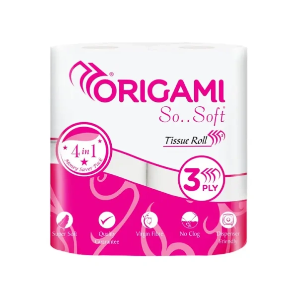 Origami So Soft 4 in 1 Toilet Roll (3 Ply) - 1 pack (4 rolls x 340 pulls)