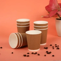 Pack N Wrap Rippled Disposable Glass (250 ml) - 1 pack (10 pieces)