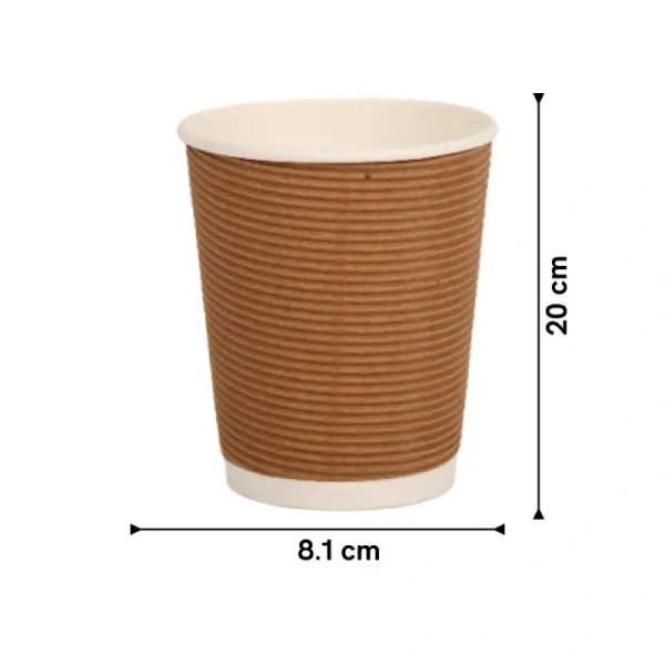 Pack N Wrap Rippled Disposable Glass (250 ml) - 1 pack (10 pieces)