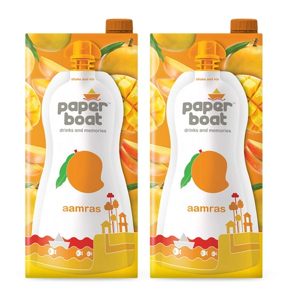 Paper Boat Aamras (Mango Drink) Pack Of 2 - (2*1 ltr) - 2 ltr - 2 ltr