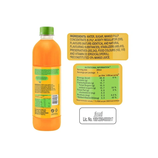 Paper Boat Swing Slurpy Mango Mango Drink - 600 ml - 600 ml