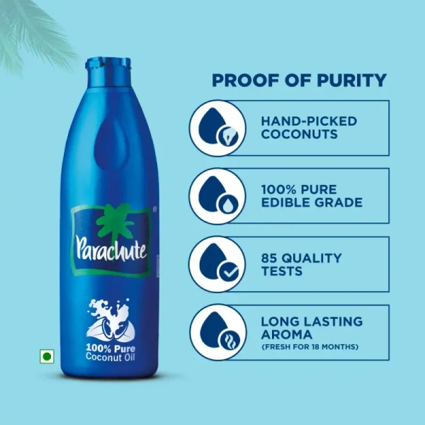 Parachute 100% Pure Coconut Hair Oil - 600 ml - 600 ml