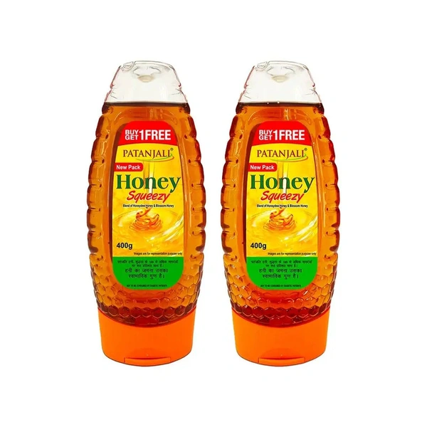 Patanjali Honey Squeezy - Buy 1 Get 1 Free - (2*400 gm) - 800 gm
