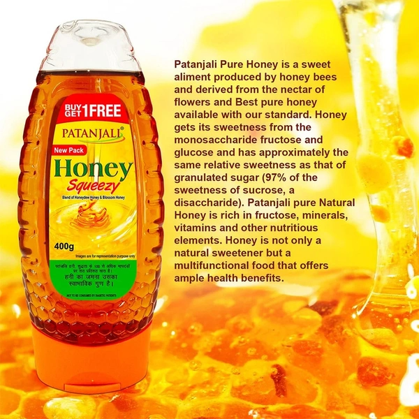 Patanjali Honey Squeezy - Buy 1 Get 1 Free - (2*400 gm) - 800 gm