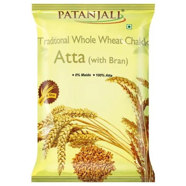 Patanjali Traditional Whole Wheat Chakki Atta (With Bran) - 10 kg