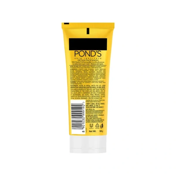 Pond's DeTan Face Wash With Niacinamide & Vitamin C - 100 gm