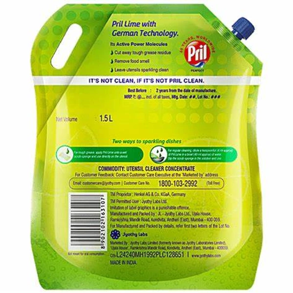 Pril Dishwash Gel (Lime) - 2 ltr - 2 ltr