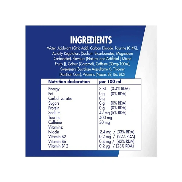Red Bull Energy Drink (Sugar Free) Pack of 4 - (4*250 ml) - 1 ltr - 1 ltr
