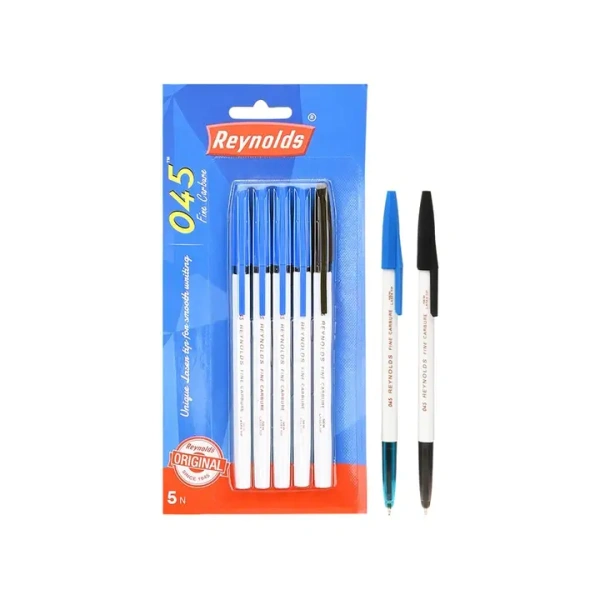 Reynolds Blister 045 Ball Pen (Black, Blue) (Blue, Black) - 5 pcs, 1 pack (5 pieces)