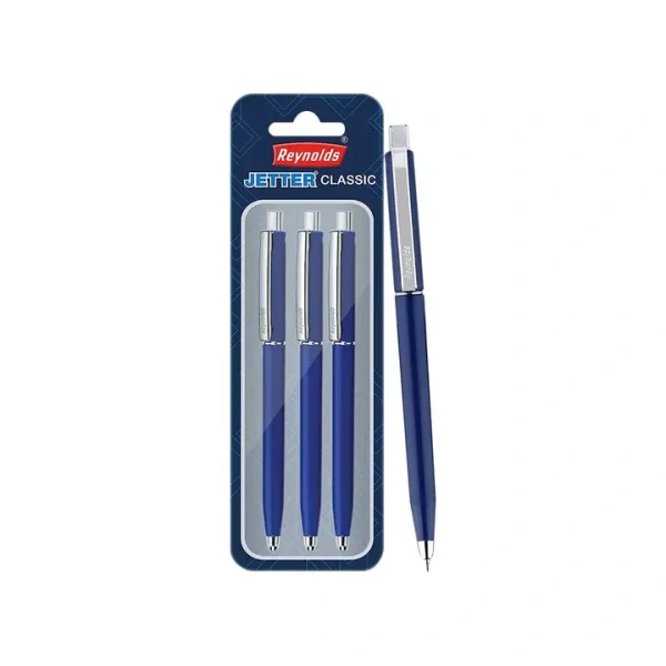 Reynolds Jetter Classic Ball Pen (Blue) (Blue) - 3 pcs, 1 pack (3 pieces)