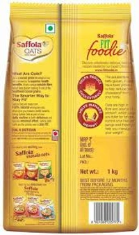 Saffola Oats 100% Natura - 1 kg Saffola Oats 300 gm Free - 1 kg