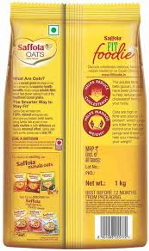 Saffola Oats 100% Natura - 1 kg Saffola Oats 300 gm Free - 1 kg