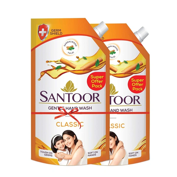 SANTOOR CLASSIC GENTLE HANDWASH (BUY 1 GET 1 FREE) - 2X675 ML