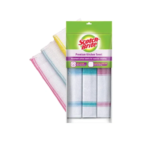 Scotch Brite Kitchen Towel - 3 pieces, 1 set (3 pieces)