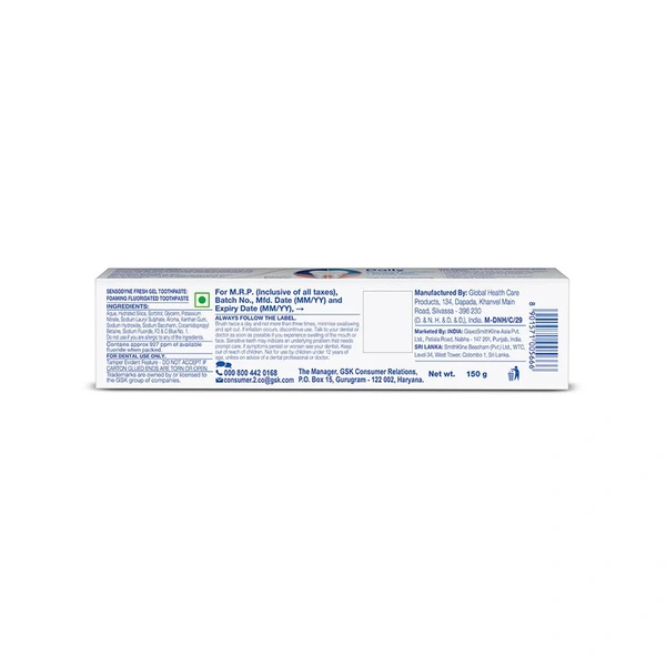 Sensodyne Fresh Gel Sensitive Toothpaste - 150 gm