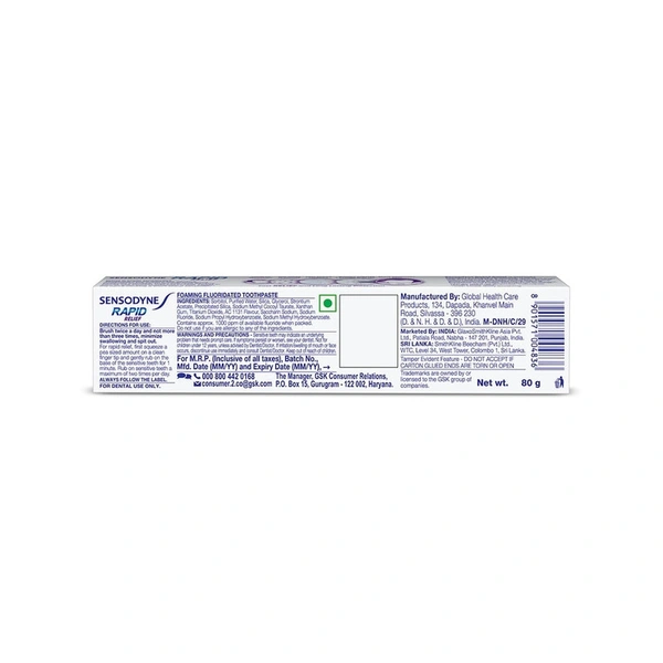 Sensodyne Rapid Relief Sensitive Toothpaste - 80 gm