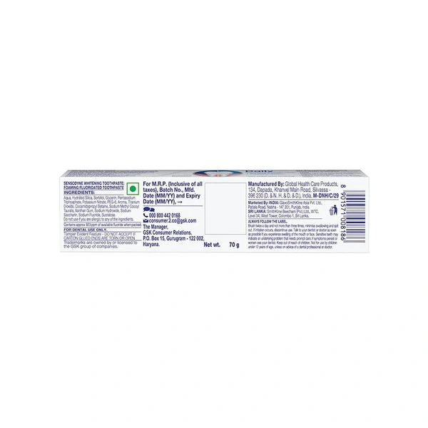Sensodyne Whitening Sensitive Toothpaste - 70 gm