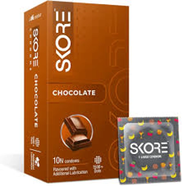 Skore Chocolate 10 Condom - 10 Units