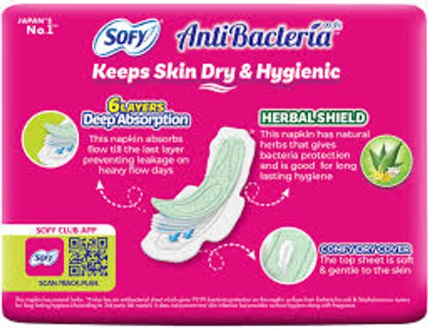 Sofy Anti Bacteria Pads Keeps Skin & Dry Hygienic XL 140 mm-14 Pads - 14 Pads