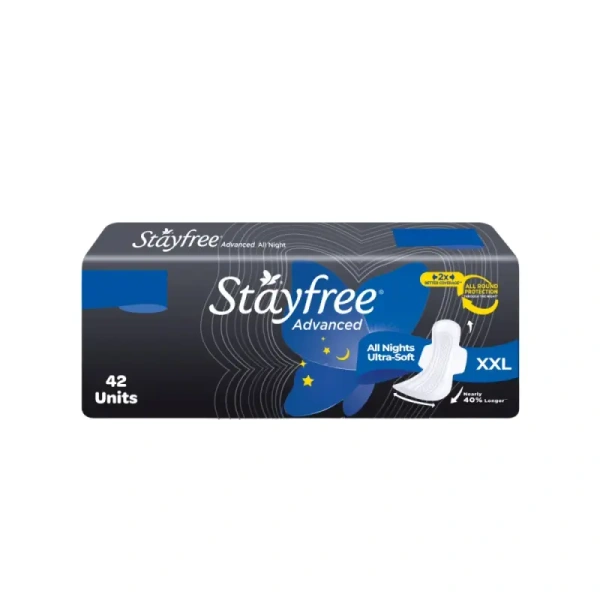 Stayfree Advance All Night Ultra Soft Sanitary Pads (XXL, 42 Pieces) - 42 Pieces