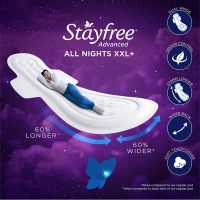 Stayfree Advanced All Night Sanitary Pads (XXL+, 16 Pieces) - 16 Pieces