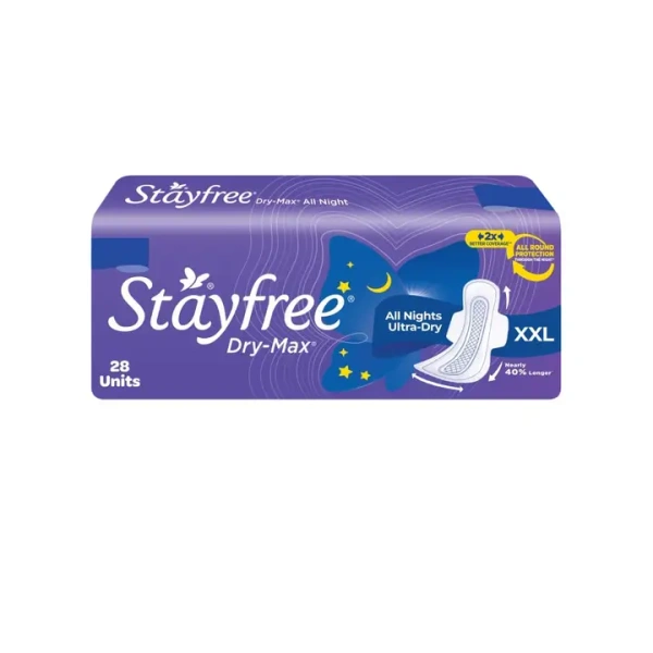 Stayfree Dry Max All Night Sanitary Pads (XL/XXL, 28 Pieces) - 28 Pieces