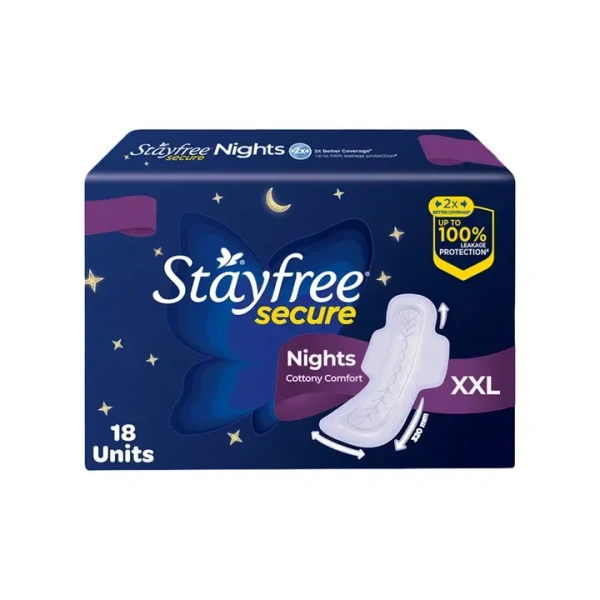 Stayfree Secure Nights Sanitary Pads (XXL, 18 Pieces) - 18 Pieces