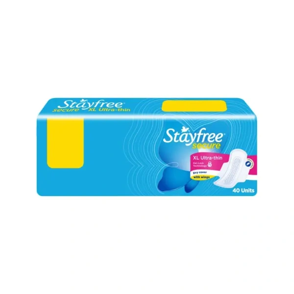 Stayfree Secure Ultra - Thin Sanitary Pads (XL, 40 Pieces) - 40 Pieces