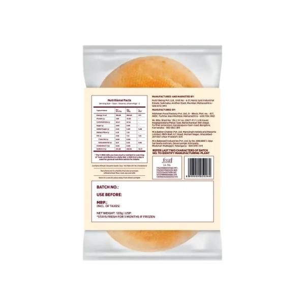 The Health Factory Zero Maida Bombay Pav (4 Pieces) - Pack of 2 - 312 gm