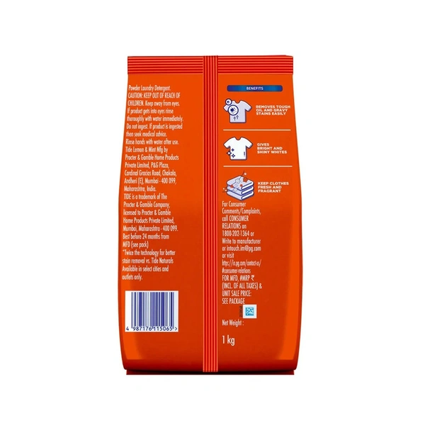 Tide Double Power Detergent Powder (Jasmine & Rose) - 1 kg - 1 kg