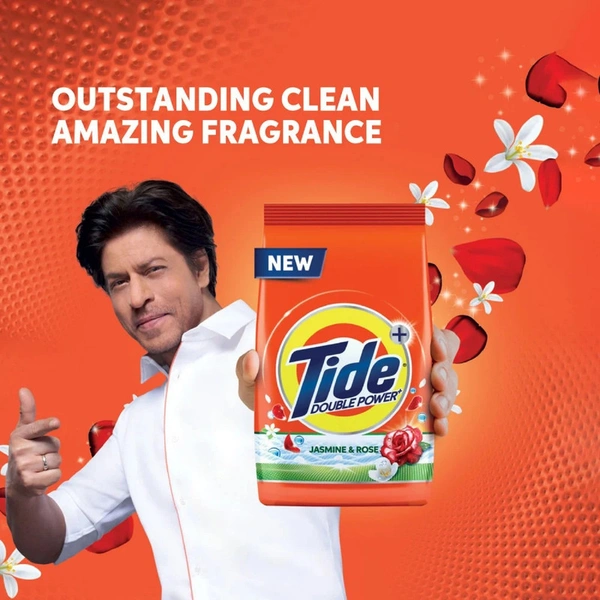 Tide Double Power Detergent Powder (Jasmine & Rose) - 1 kg - 1 kg