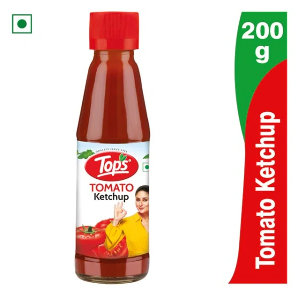 Tops Tomato Ketchup Glass Bottle - 200 gm - 200 gm