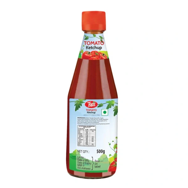 Tops Tomato Ketchup Glass Bottle - 500 gm - 500 gm