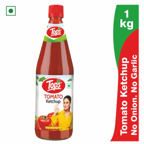 Tops Tomato Ketchup No Onion No Garlic Glass Bottle - 1 kg - 1 kg