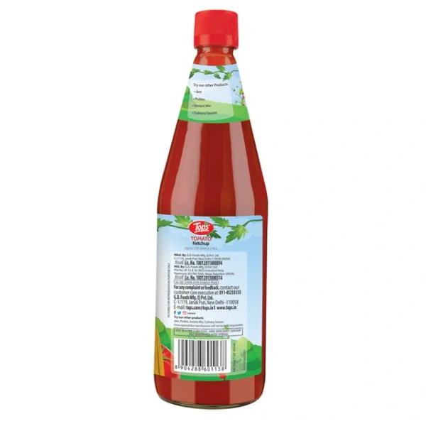 Tops Tomato Ketchup No Onion No Garlic Glass Bottle - 1 kg - 1 kg