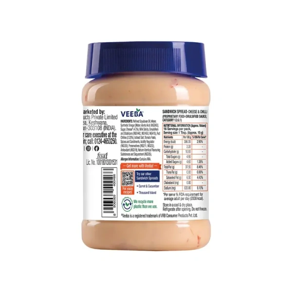 Veeba Sandwich Spread Cheese & Chilli - 250 gm - 250 gm