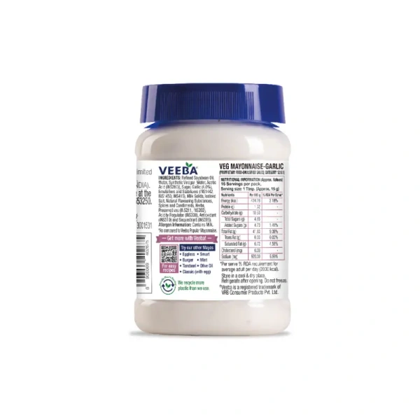 Veeba Veg Mayonnaise Garlic - 250 gm - 250 gm