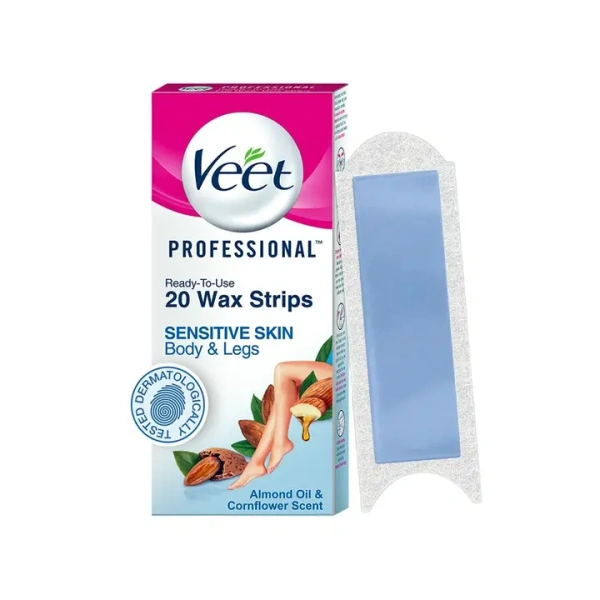Veet Hair Removal Wax Strips (Sensitive Skin) - (20 Strips) - 1 Pack