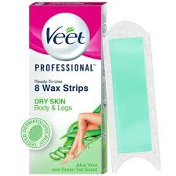 Veet Professional Body Was Strips Dry Skin 8 Strips - 1 Pack