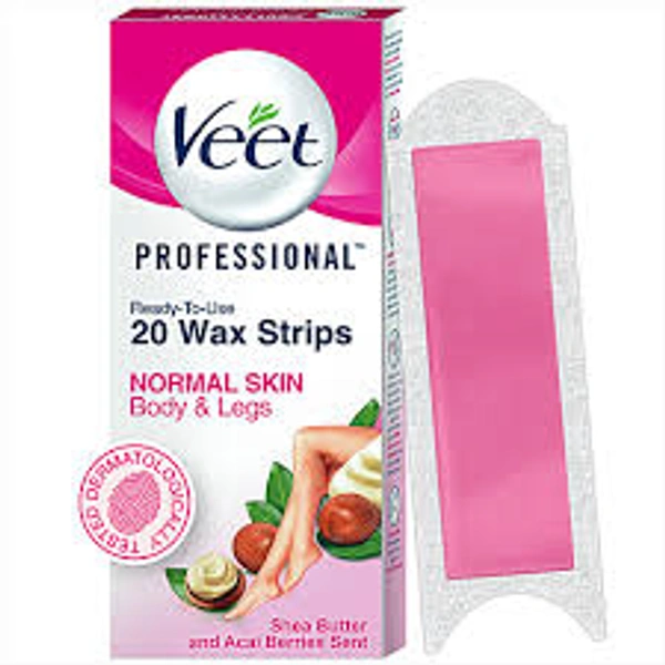 Veet Professional Body Wax Strips Normal Skin 20 Strips - 1 Pack