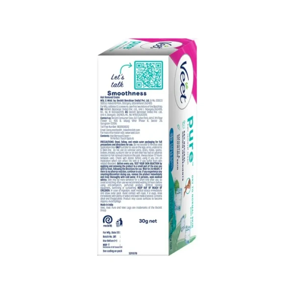Veet Pure Hair Removal Cream (For Dry Skin) - 30 gm - 30 gm