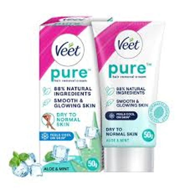 Veet Pure Hair Removal Cream Organic Aloe Vera & Mint Extracts - 30 gm - 30 gm