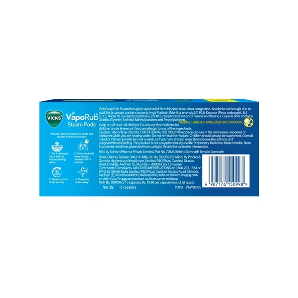 Vicks VapoRub Steam Pods - 10 Pieces - 10 Pieces