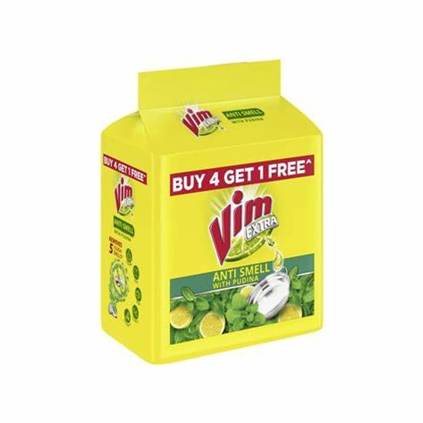 Vim Anti Smell Dishwash Bar Pack of 5 - (5*190 gm) - 950 gm - 950 gm