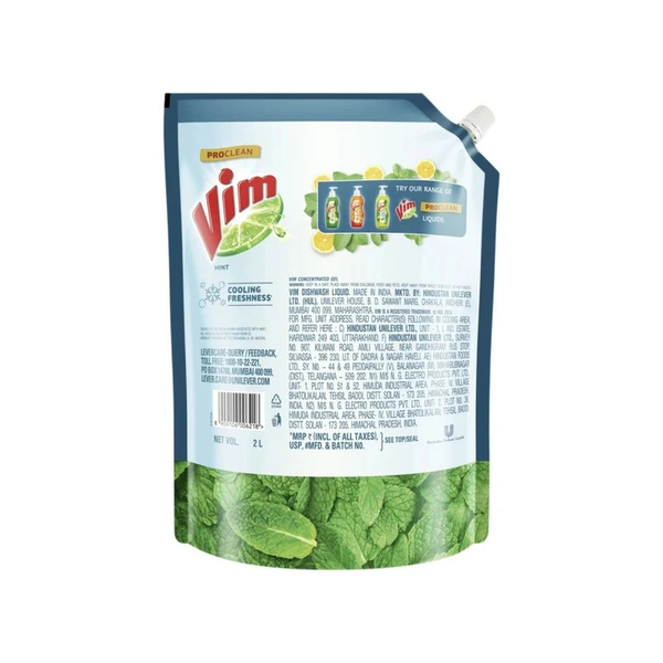 Vim Anti Smell Dishwash Gel With Pudina - 2 ltr - 2 ltr