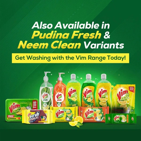 Vim Lemon Dishwash Bar Pack of 4 - (4 *200 gm) - 800 gm - 800 gm