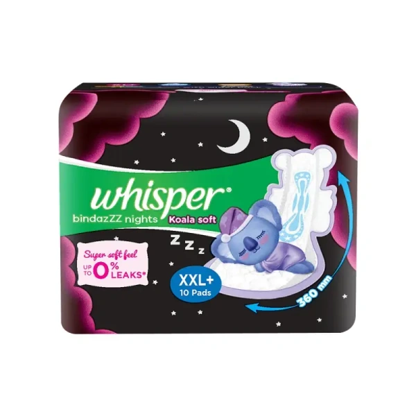 Whisper Bindazzz Nights Koala Soft Sanitary Pads (10 Pieces) - 10 Pieces