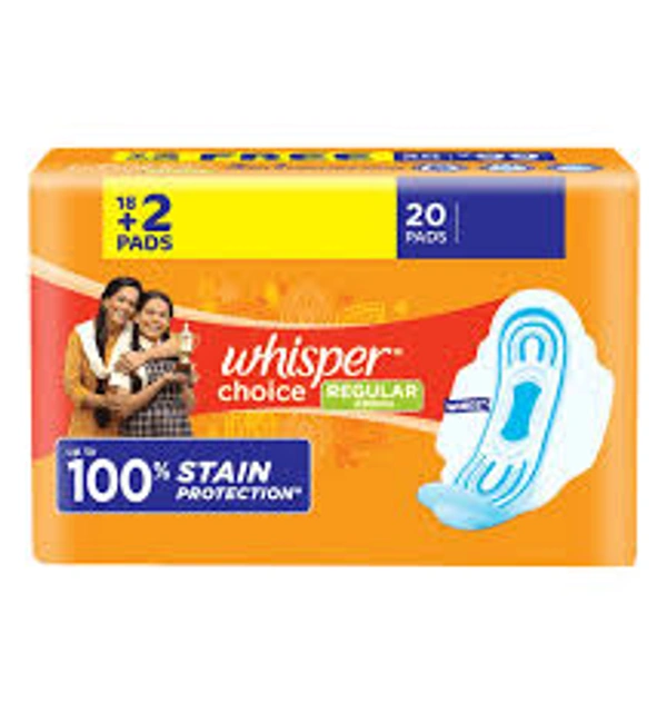 Whisper Choice 100% Stain Protection Regular 230 mm - 20 Pieces - 20 Pieces