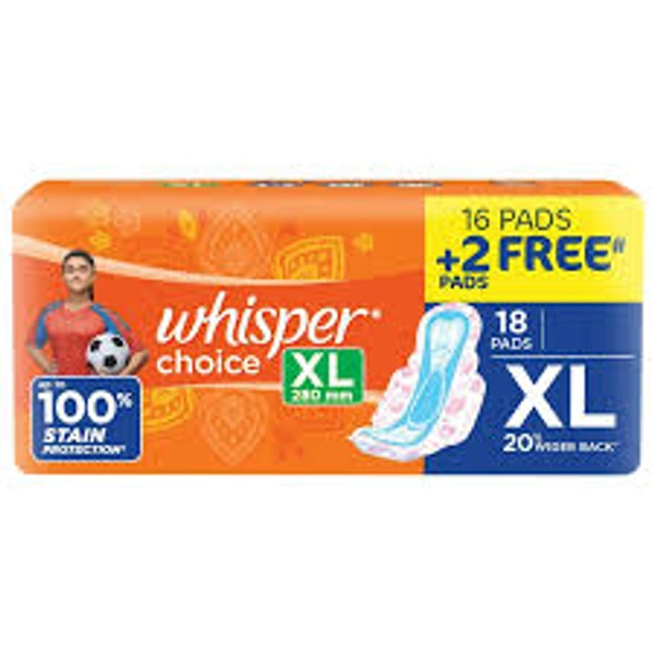 Whisper Choice 100% Stain Protection XL 280 mm - 18 Pieces - 18 Pieces